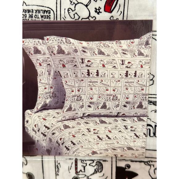 Peanuts Snoopy Holiday Christmas Comic Berkshire TWIN sheet *NEW RELEASE* - Picture 3 of 4